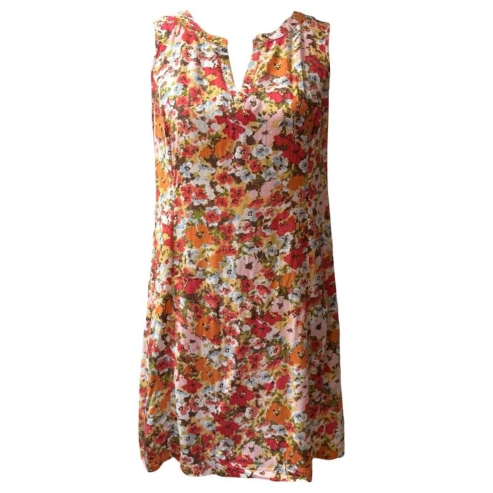 J. Jill Women's Size 10 Line Blend Multicolored Floral Sleeveless Mini Dress